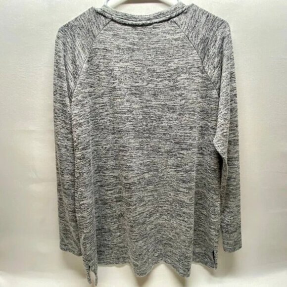 Banana Republic V-Neck Sweater Women’s Medium Gray Marble Rayon Blend GUC - Picture 5 of 10